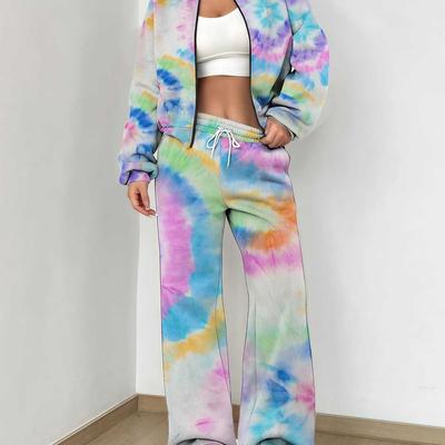 Color Tie-dye 1116 New Popular Autumn and Winter New European and American Women's Clothing Smudge and Dye Suit Women