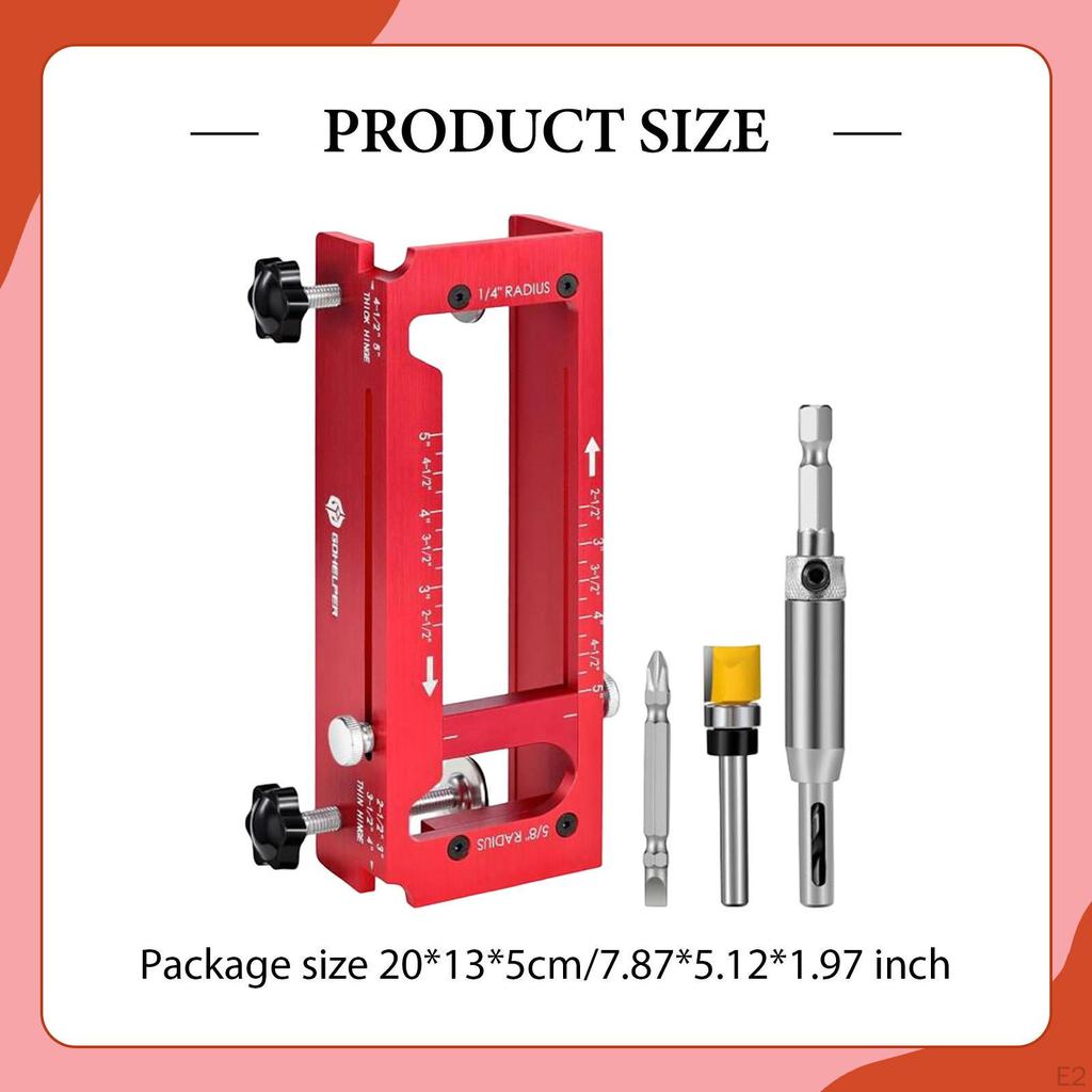 Door Hinge Jig Installation Kit Easy To Use Compact Convenient Carpenter Efficient Utility Wear