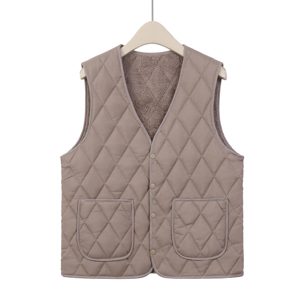 Men's Fleece-Lined Windproof Winter Cotton Vest - Lightweight, Sleeveless, and Warm for Middle-Aged & Elderly, Plus Size Available