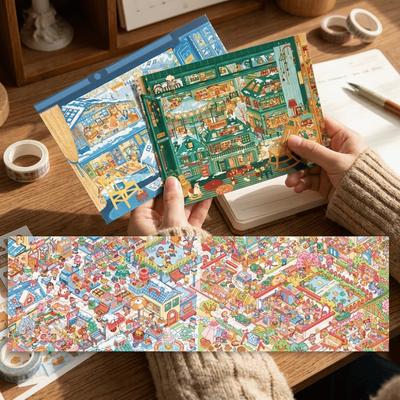 1 Set Winter Landscape Stickers Creative DIY Sticker Kawaii Pocket Scene Sticker  Gift