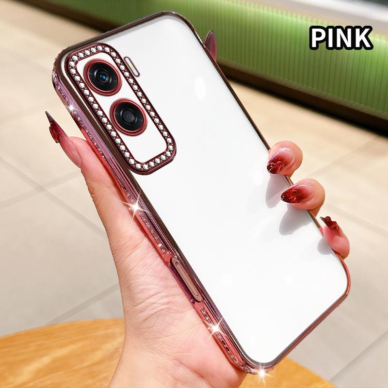 Diamond Transparent Plating Silicone Case For Huawei Honor X9A X9B X50i X9C X60 Pro X8A X8B X7B X7C X8 5G Soft Back Cover