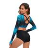 Combinaison de surf fendue à manches longues protection solaire maillot de bain pour femmes maillot de bain tendance combinaison de plongée