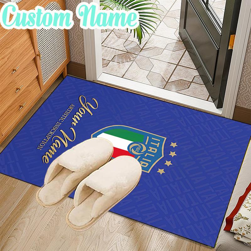 Custom Name Italian Crest Rug Office Rug Chair Mat Non Slip Carpet Rugs for Bedrooms Dining Room Living Room Home Decor gifts