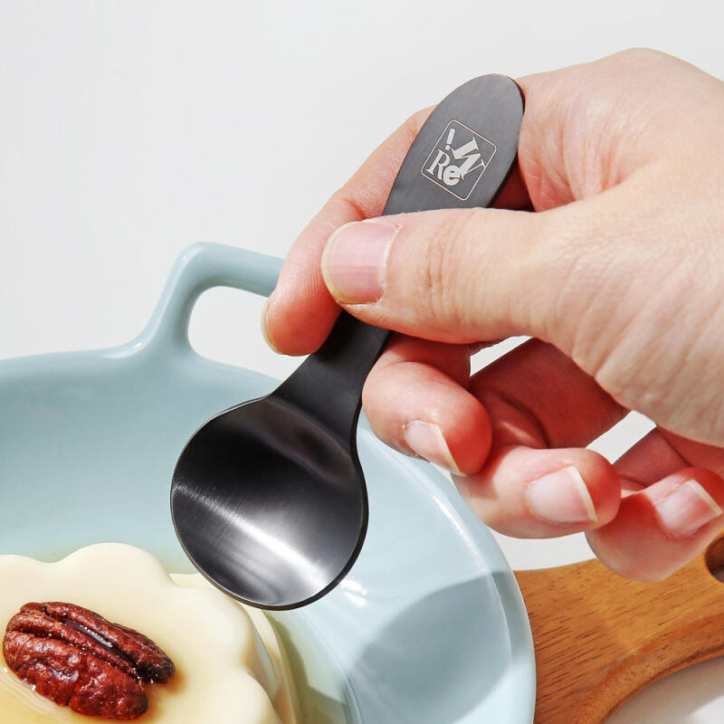 Sweet Dessert Round Spoon Black