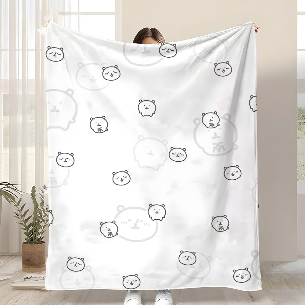 

Cute J-Joke Bear Throw Kid-Friendly Flannel Throw Blanket Soft Warm Anti-Static Washable All Season 75x90cm