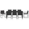 Garden Dining Set 9 pcs Black 200 x 80 x 73 cm