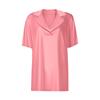 Women's Shirt Lapel V Neck Short Sleeve Shirt Formal Casual Tunic Top
