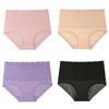 Women's High Waist Lace Briefs 3Pcs/Lot Soft Skin Friendly Seamless Breathable Panties Tummy Control Stretch Underwear