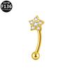 New Styles Best Selling F136 Titanium Zircon Butterfly Gold Inlaid Eyebrow Nail Screw Ball Fashion Body Jewelry