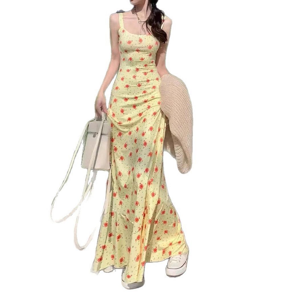 A Yellow Floral Dress For Ladies