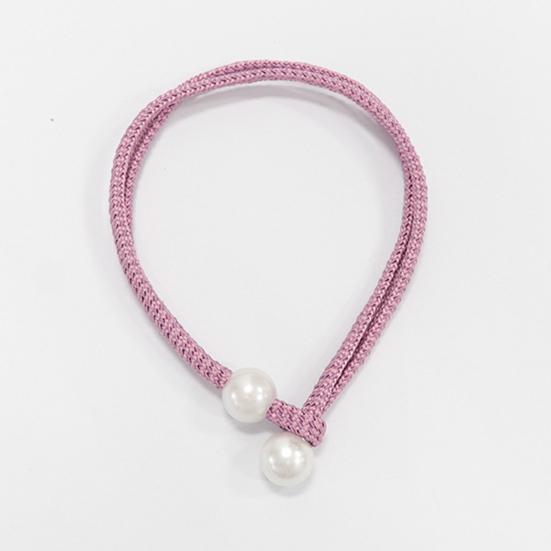 1 Pair Curtain Tiebacks for Drapes, Adjustable Curtain Rope Tie Backs, Faux Pearls Cord Curtain Buckle Holder for Home Hotel Office Window Drapery