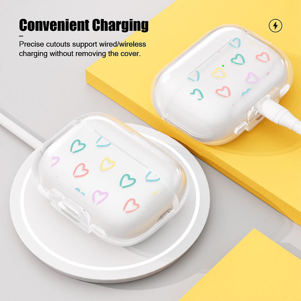 Line love for AirPodsPro Apple wireless earphone cover TPU soft case Apple 1/2/3 transparent