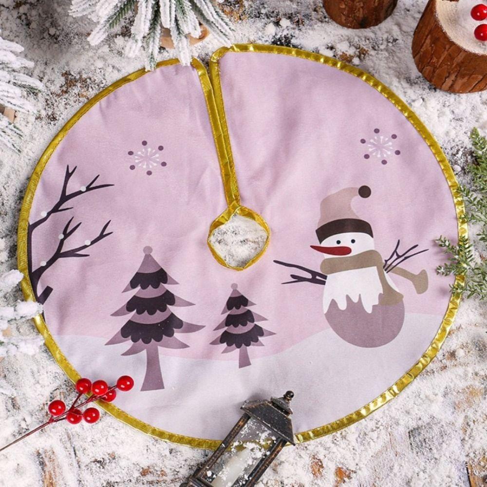 Utsökt Tecknad Julgransmatta Snöflinga Hantverk Trädomgivning Basuppsättning Jultomte Röd God Jul Dekorationer Hem