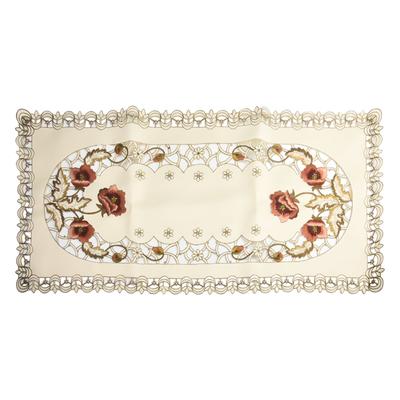 Bestickte Tischdecke Spitze Matte Dekoration Überzug Satinstoff Waschbar