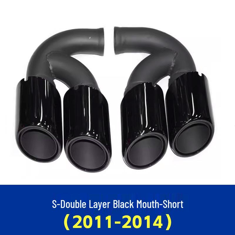 Porsche Cayenne (2011-2014) GTS Black Quad Exhaust Tips for Pipe Modification