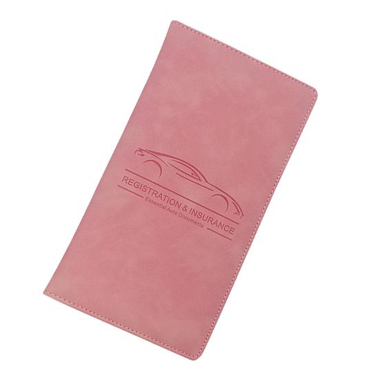 Car Registration Card Holder Multi-Pocket Insurance Card Holder Slim Faux Leather Bifold Wallet Document Organizer