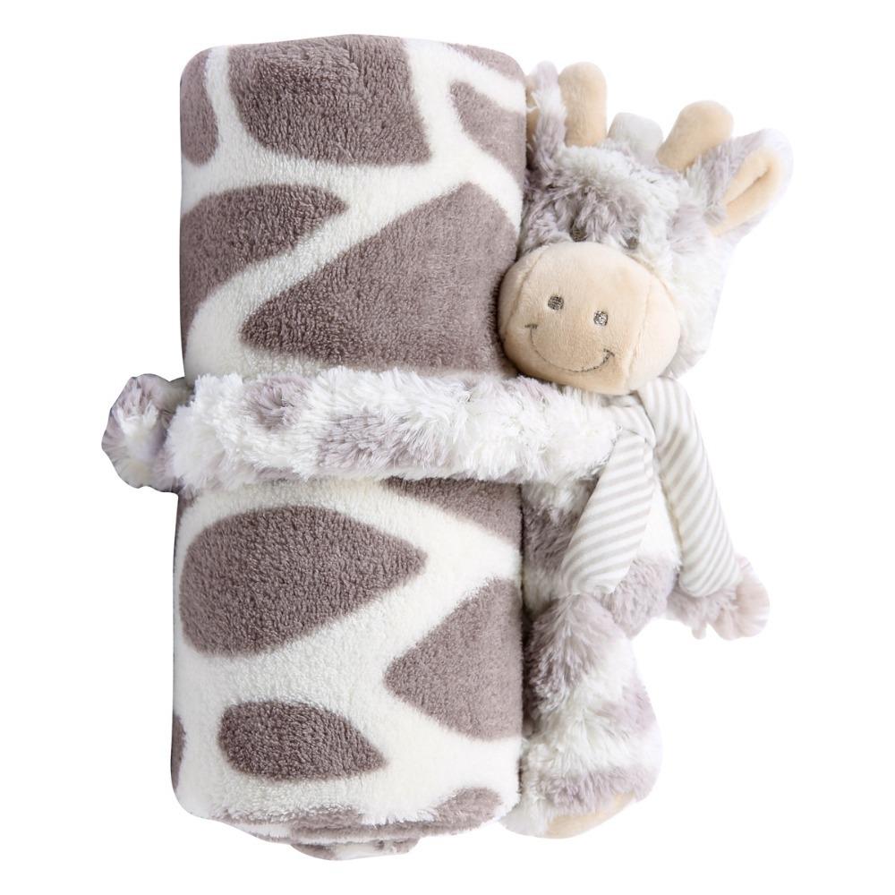 2pcs/set Stuffed Animal Plush Baby Blanket 75*100cm Baby Gift Newborn Baby Sleeping Blanket Bunny Design Flannel