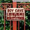 2D Flat Decorative Signs & Plaques1pc Vintage "Boy Cave No Girls Allowed Except Mom" Metal Aluminum Sign - 12X8 Inch - Retro Wall Decor for Game