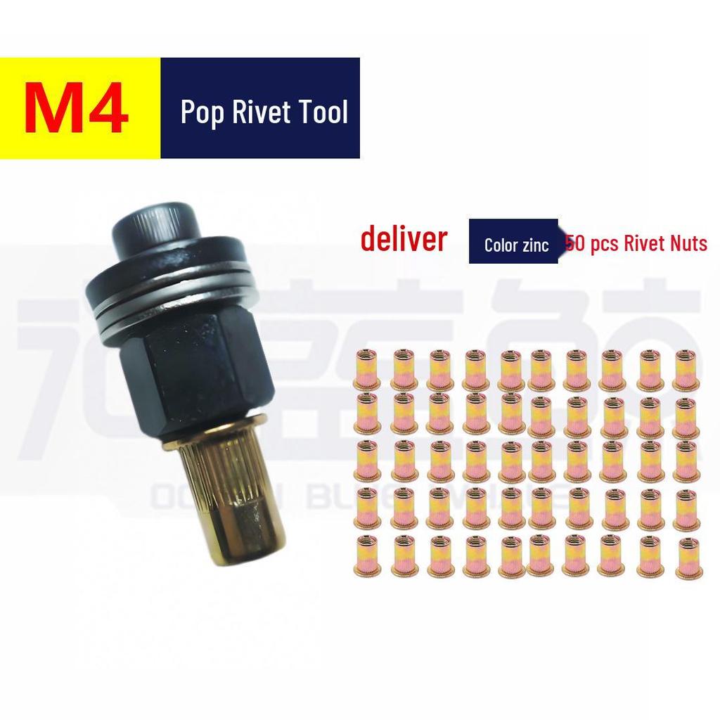 Pop Rivet Nut Tool for License Plates & Sheet Metal – Manual Flat Head Pull Nut