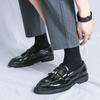 BigSize Tassel Leather FootPairs for Men SpringSeason and FallSeason BrandNew Gentle Patent Leather Tassel FootPairs for Men 46 Retro British