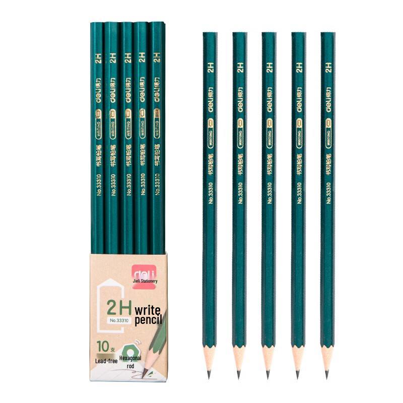 Deli 33310 2H Green Hexagonal Pencils