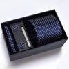 Men's Formal Tie Gift Box: Five-Piece Set with Logo, 8cm Striped Black for Weddings and Business 