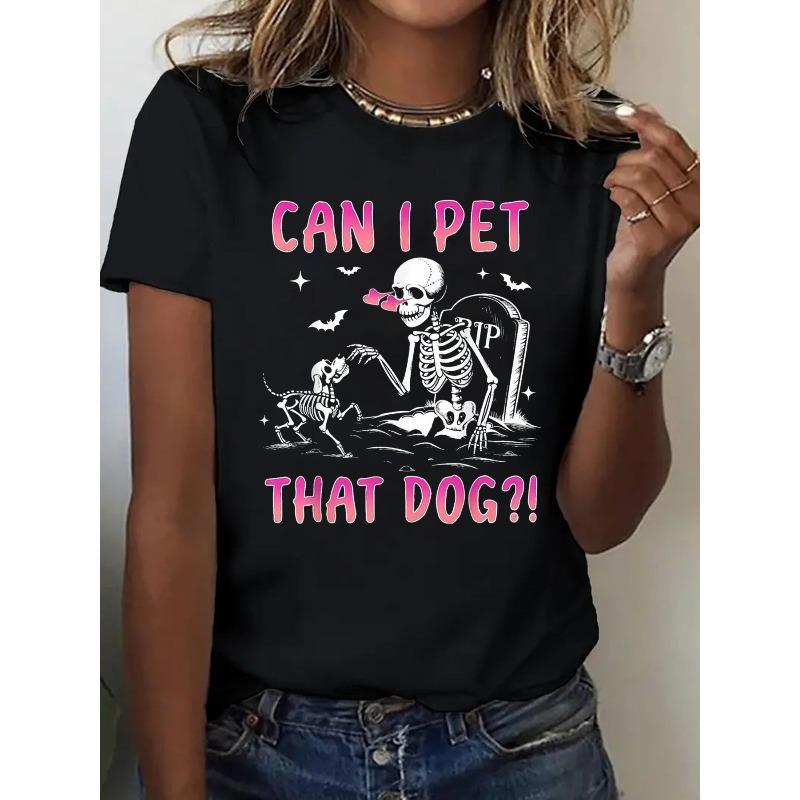 

European sizes Women S Funny Black with Pink & White Humorous Design, Pet Lover Apparel 4XL чорний