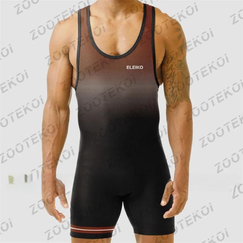 

Eeliko Adult Wrestling Training One-piece Suit Thermal Transfer Chinese Men s Tight-fitting Cross XL