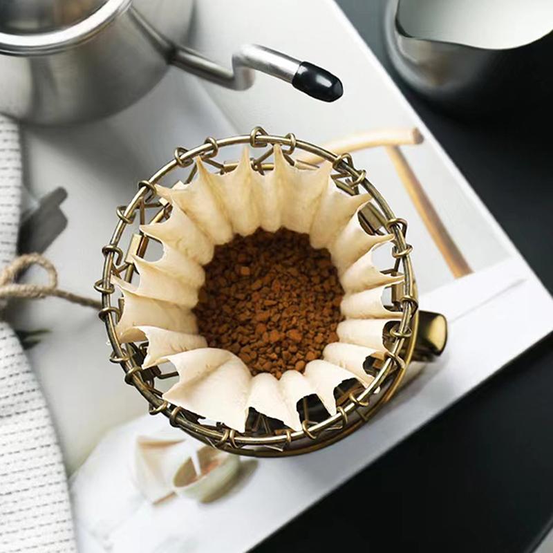 Collapsible Outdoor Pour Over Coffee Dripper,Portable Stainless Steel Reusable Coffee Dripper For Hiking