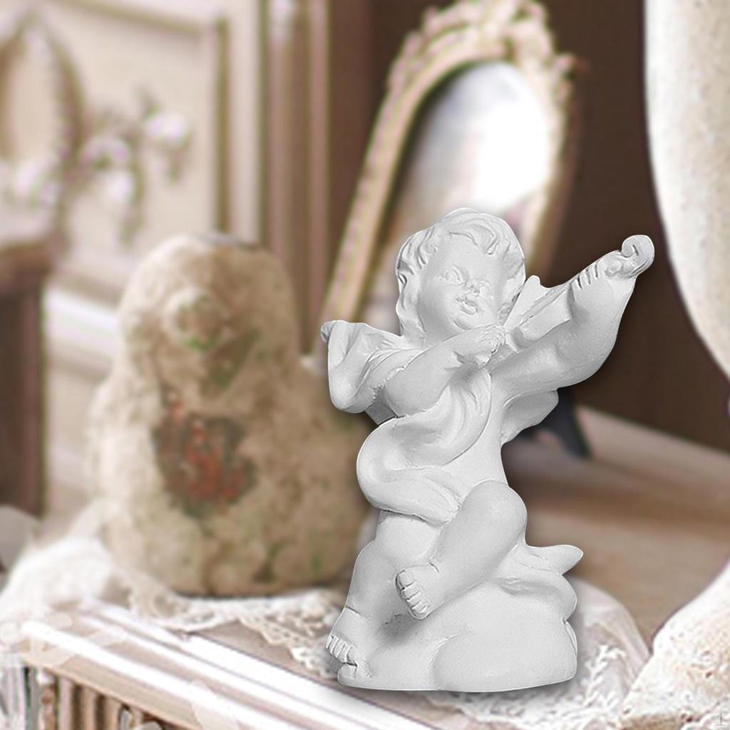 Cherub Figurine Little Angel Statue Crafts Resin Mini Sculpture Tabletop Decoration for Desk Hotel