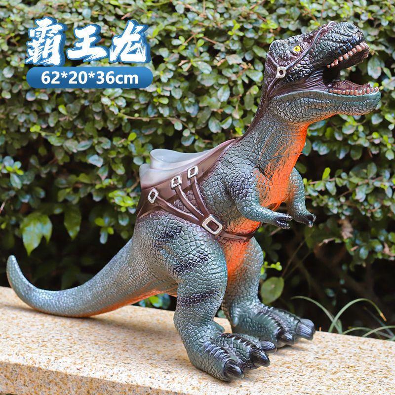 

Детская игрушка динозавр Мальчик Тираннозавр Большой Мягкая резина Искусственная модель Рычащий динозавр, который может сидеть 60cm Retro overlord [with dinosaur sound]]