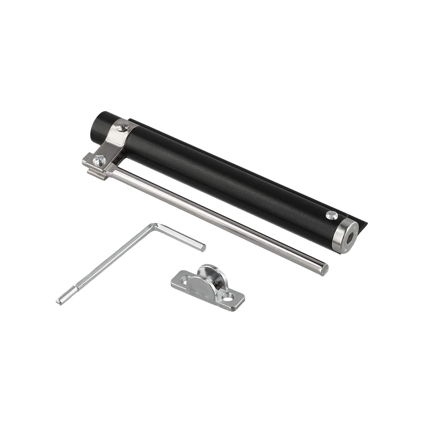 

Automatic silent hydraulic door closer with adjustable rebound and force made for aluminum wooden and hollow metal doors чёрный