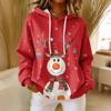 Women's Loose Comfortable Casual Fashion V-Neck Christmas Print Long Sleeve Hoodie