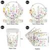 Banner Party Tableware Set Tablecloth Baby Shower Decor New Birthday Party Set  Outdoor Party