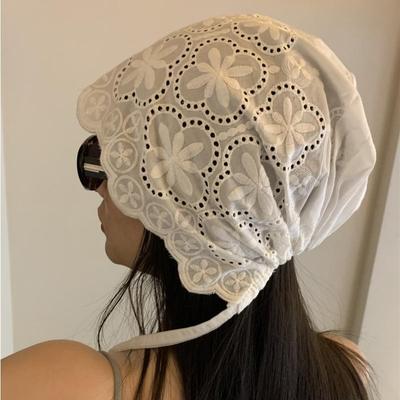 Primavera/Verano Coreano Versátil Estilo Perezoso Diadema con Correa de Flores Diadema Gorro Diseño Ligero y Transpirable Sombrero de Palacio