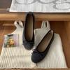 Soft-soled fairy style ballet single shoes 2025 autumn new French bow light mouth retro color matching grandma Doudou shoes