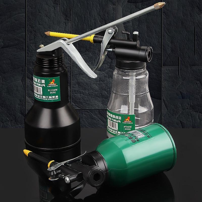 High Pressure Thumb Pump Oiler with Long Nozzle Oil Pot Spray Can Lubrication Oil Can Bottle for Lubricating Airbrush