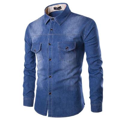 Men Shirts Long Sleeve Denim Shirt M-6XL Casual Fashion Daily Cotton Overshirt Mens Button Up Shirts