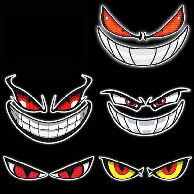 Devil Eye Motorcycle Sticker Front Body Side Decoration Waterproof Reflective Eye Sticker Rear Warning Sticker