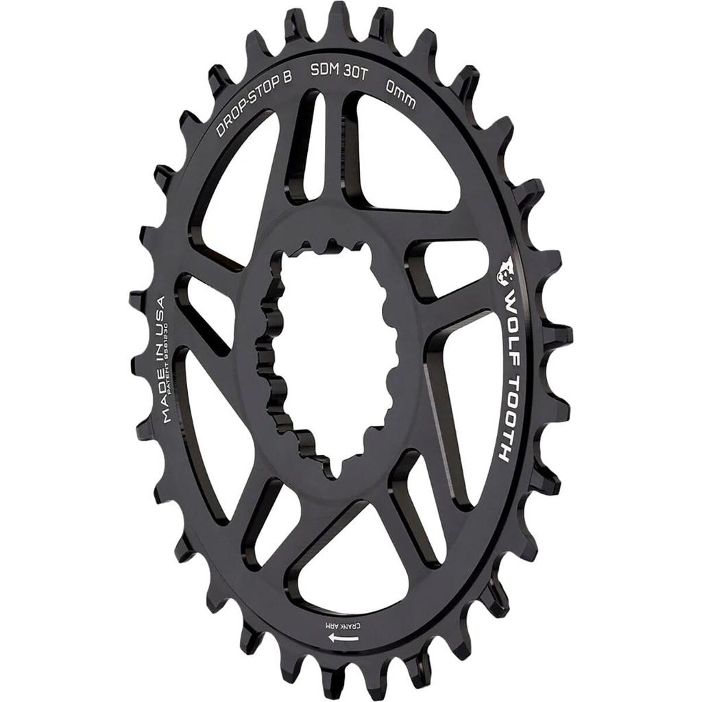 Wolf Tooth Direct Mount for SRAM BB30 Short Spindle Cranks 30T B - Drop-Stop