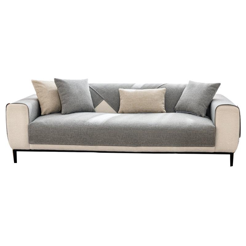 Japanese Sofa Cushion, Universal In All Seasons, Non-Slip Seat Cushion, Simple And Modern Imitation Hemp Sofa Cover, Backrest Towel Cover Cloth