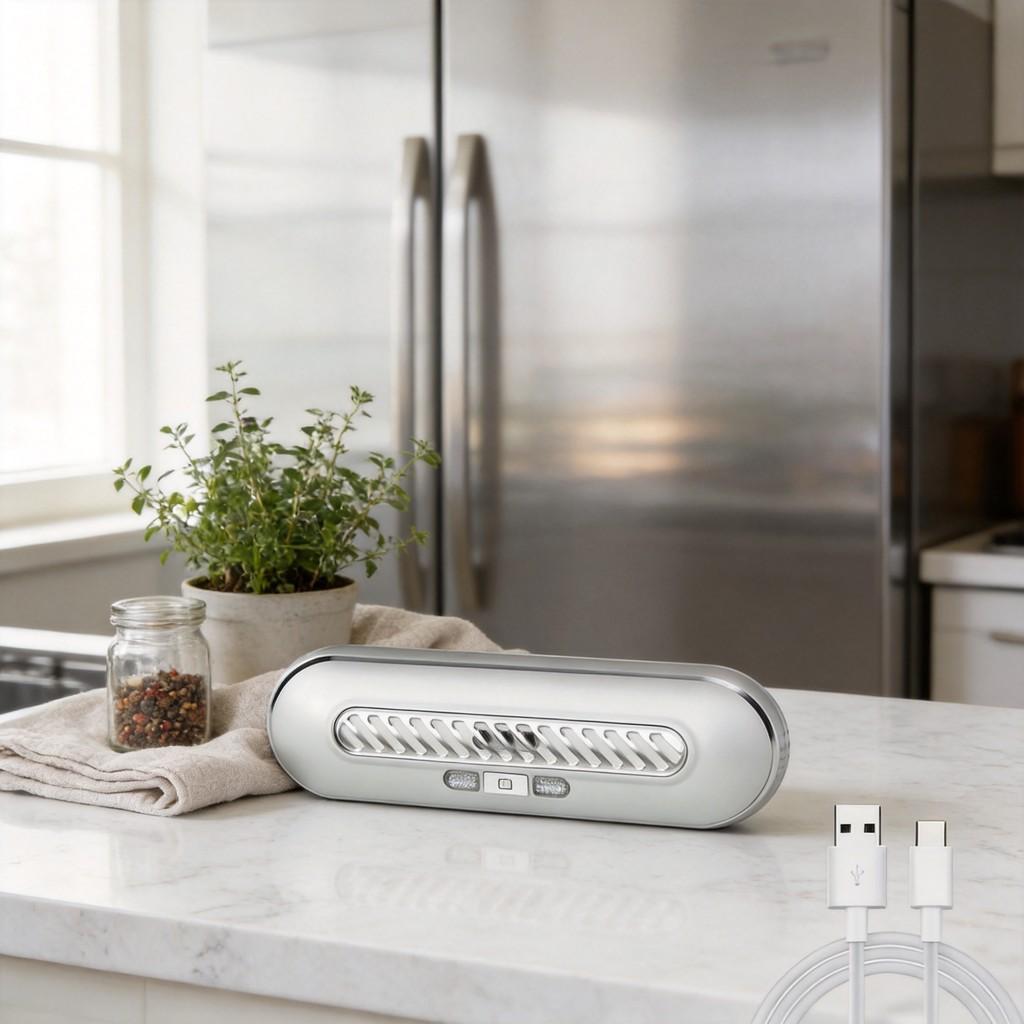 Refrigerator Air Purifier With Uv Sterilization For Home Used In White Finish