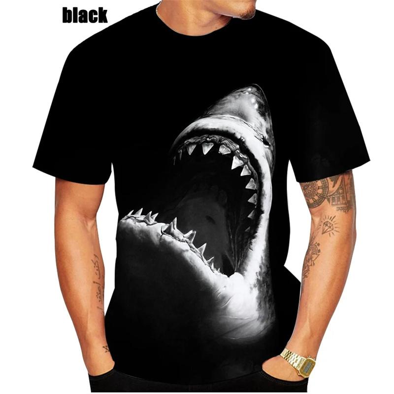 Horrible Shark T Shirt For Men Ocean Animal 3D Printed T-Shirts Summer Casual Fashion O-Neck