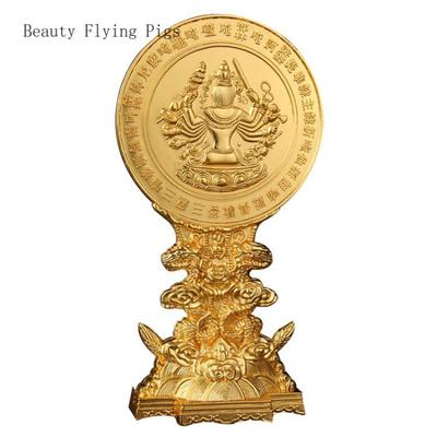 10x20.5cm Chinese Classical Alloy Dragon Seat Collimator Pendant Folk Art  Buddhism  Home Decoration Accessories