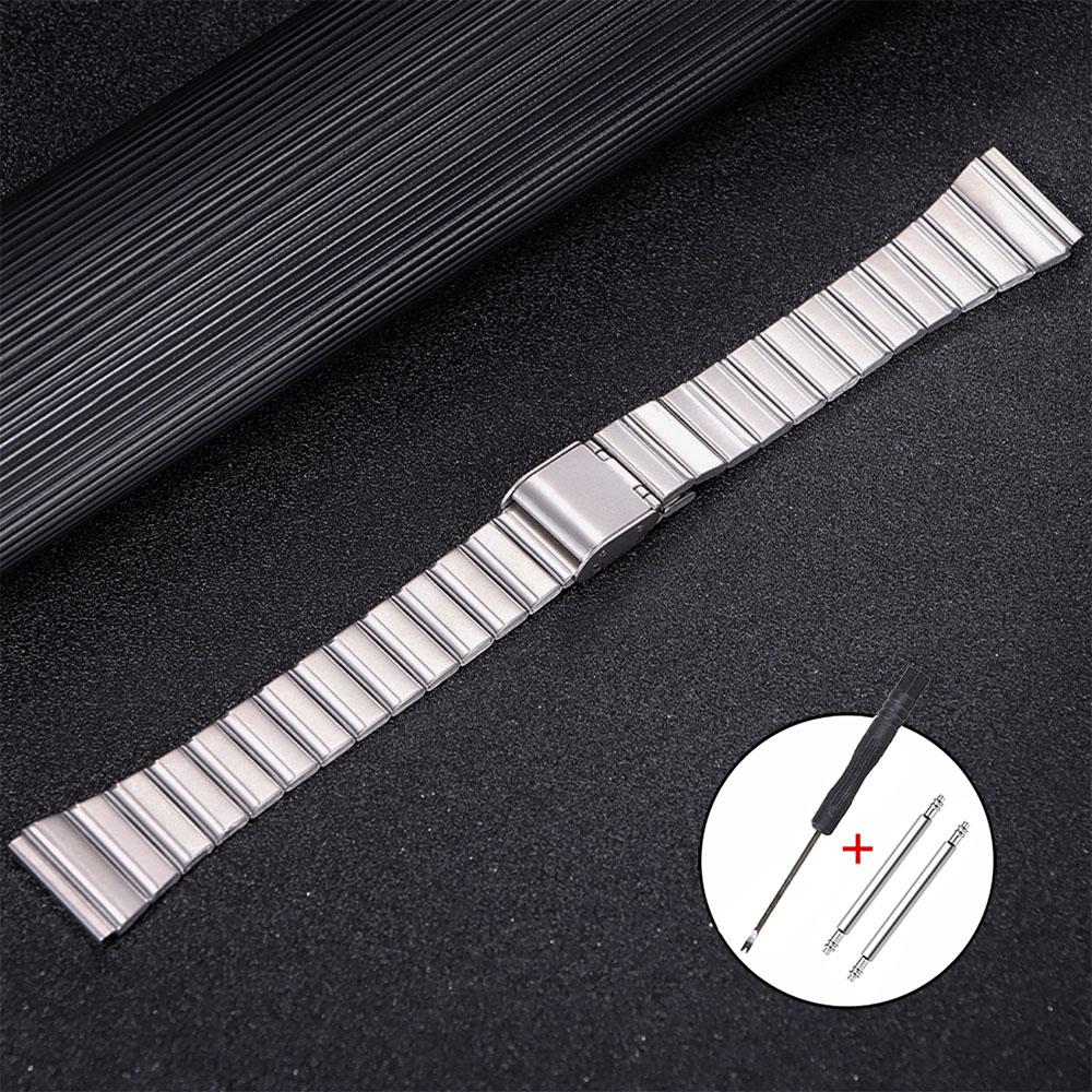 

Ремешок для часов из нержавеющей стали 18 мм 20 мм Металлический браслет для Casio F91W/SGW400/A158/159/168/169 Складная застежка Ремешок для часов Золотой браслет 18mm серебряный