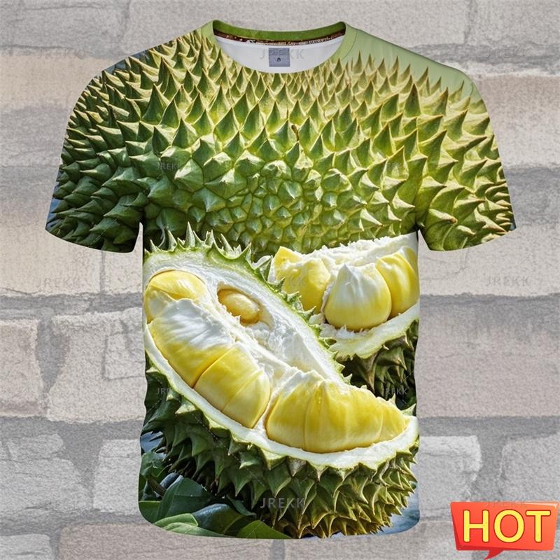 

Summer 3D Printing Thailand Durian Fruit T Shirt Tropical Durian Fruit Graphic Short Sleeves Kid Funny Tee Shirts Tops Clothing 6XL