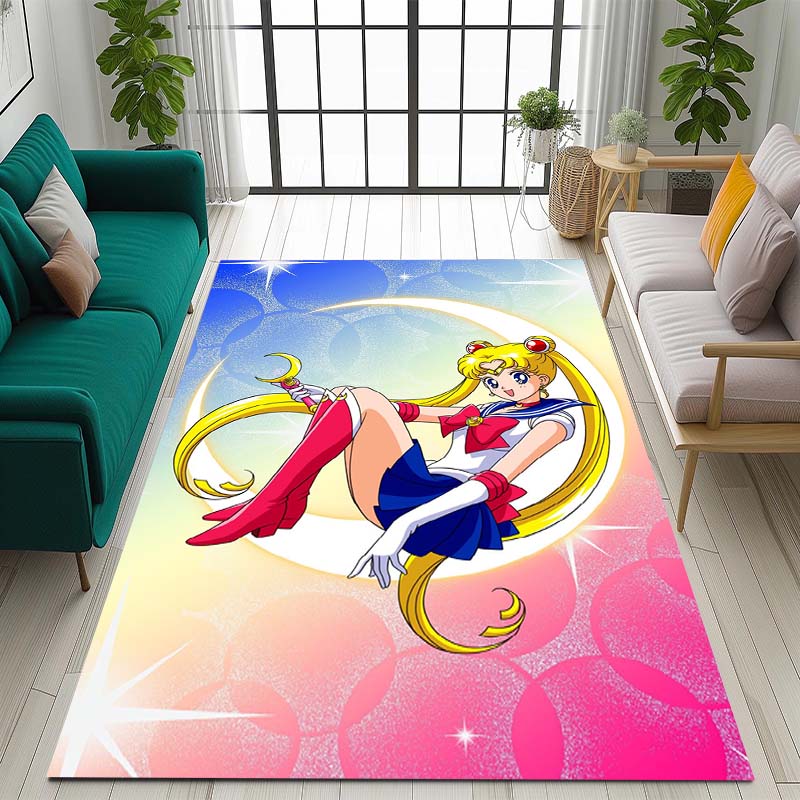 The New 2026 Pretty Guardian Sailor Moon Rug Is Suitable for Home Décor In Game Rooms, Bedrooms, Living Rooms, Sofa Areas, and