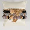 4Pcs Bohemian Butterfly Beaded Bracelets, Crystal Zinc Alloy Pendant, Ladies Daily Party Jewelry