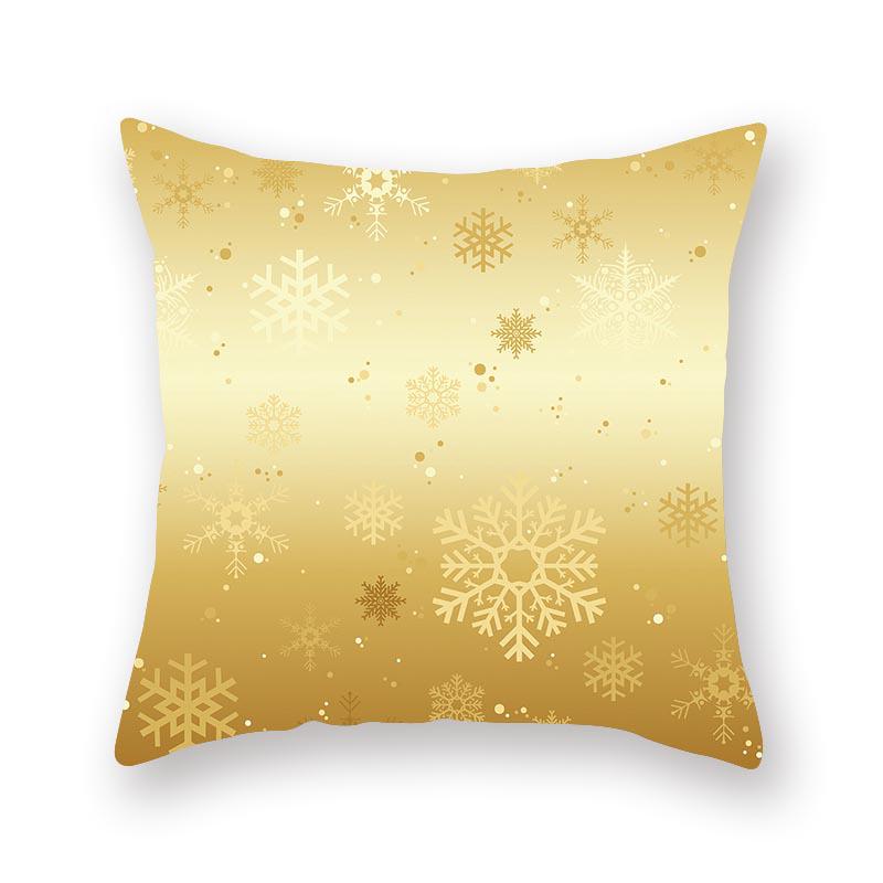 2024 New Christmas Golden Pillow Cover Sofa Car Office Seat Cushion  Bedroom Room  Year Home Decoration Holiday Gift