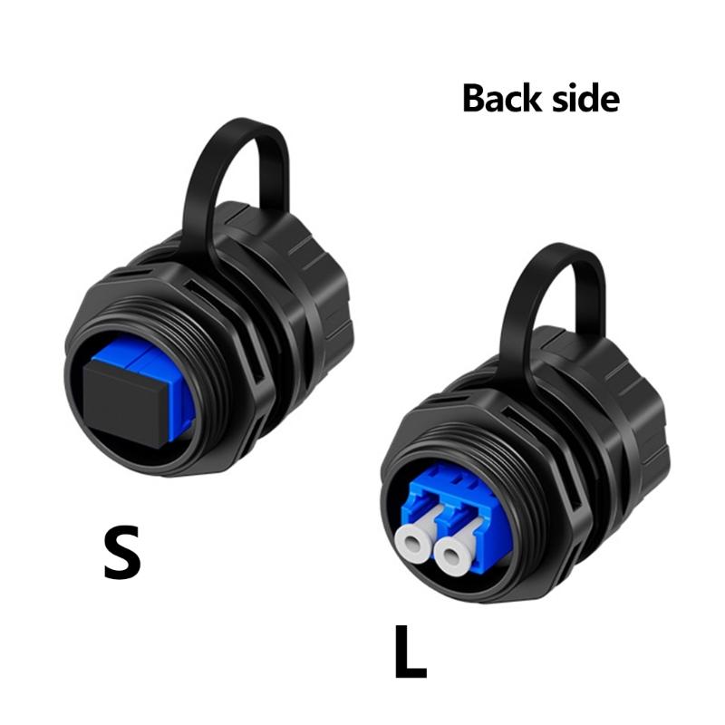 IP68 Waterproof LC Fiber Optics Coupler Adapter Panel Mount Connector With Dustproof Cover For Outdoor Data Center Use